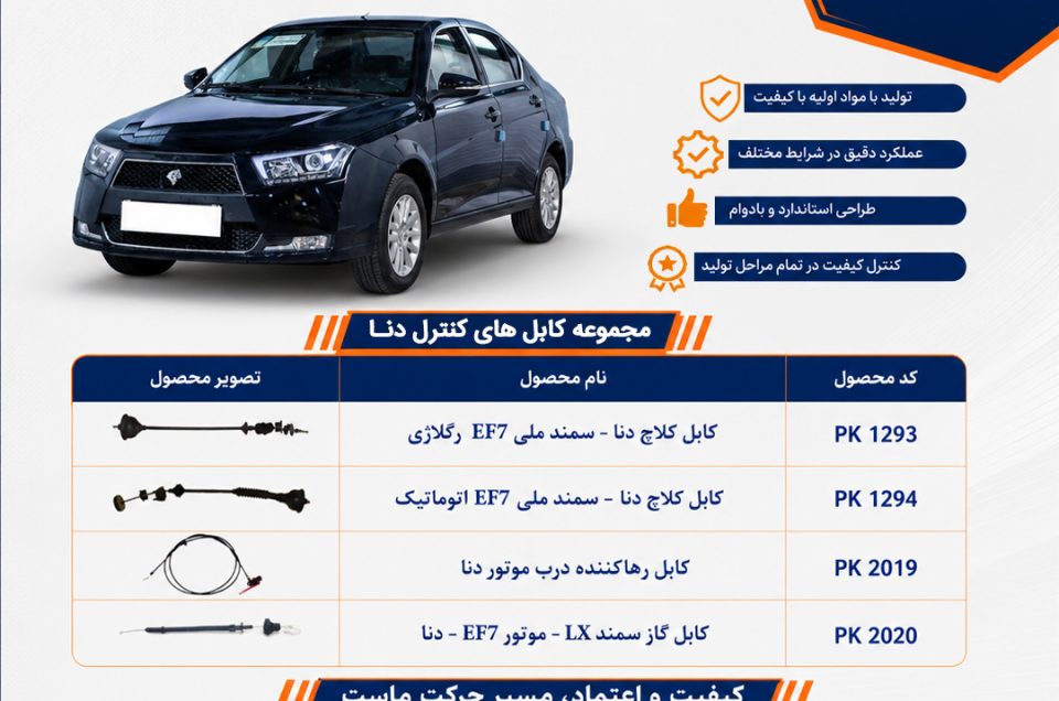کابل‌های کنترل دنا - سمند EF7